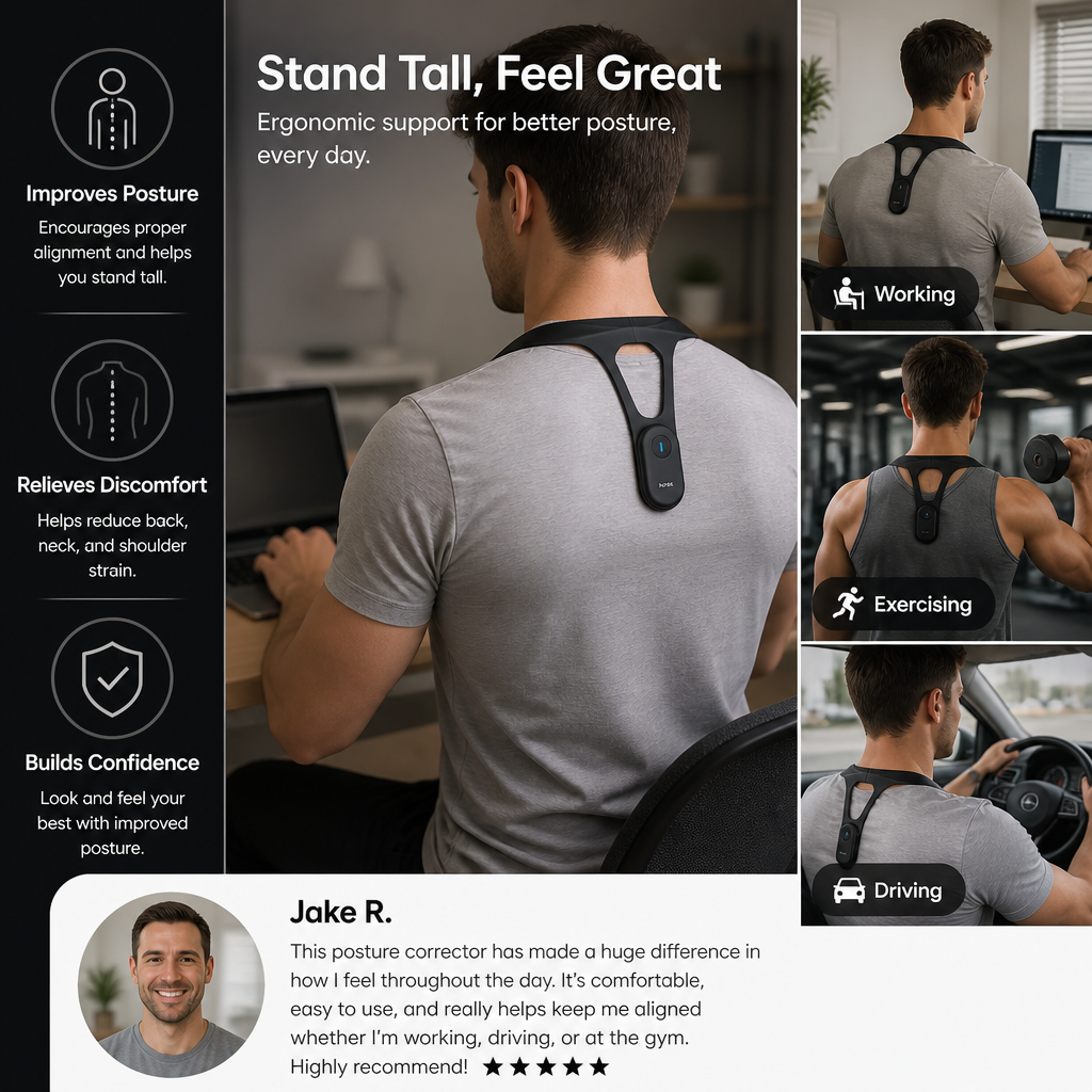 Ergonomic Posture Corrector – Back Support Device for Improving Healthy Posture in Daily Life