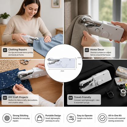Portable Mini Sewing Machine for Quick Repairs and Home Use