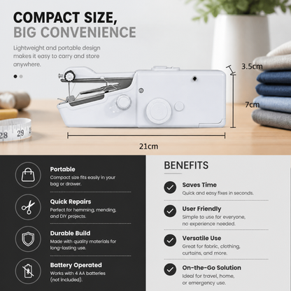 Portable Mini Sewing Machine for Quick Repairs and Home Use