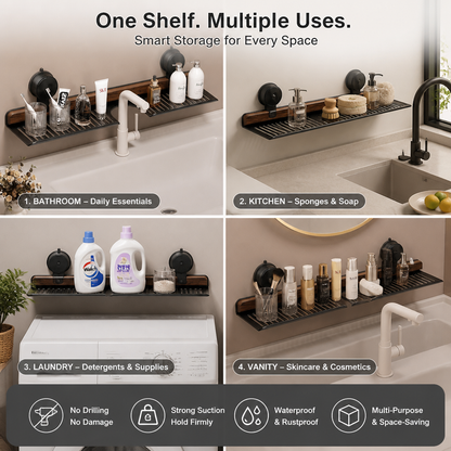 Modern Sink Shelf with Suction Cup – Drill-Free Storage Rack for a Beautiful Home
