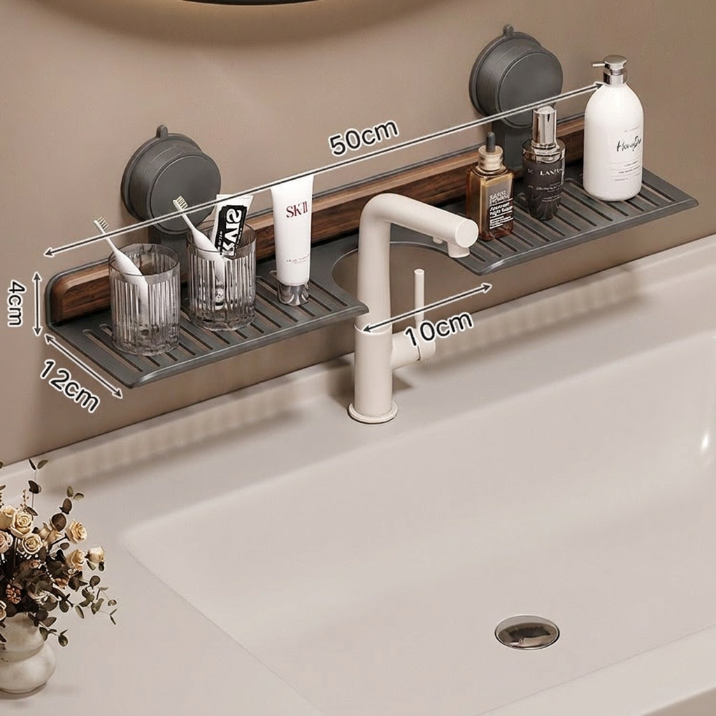 Modern Sink Shelf with Suction Cup – Drill-Free Storage Rack for a Beautiful Home