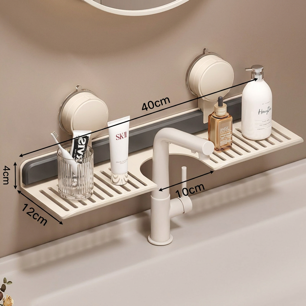 Modern Sink Shelf with Suction Cup – Drill-Free Storage Rack for a Beautiful Home