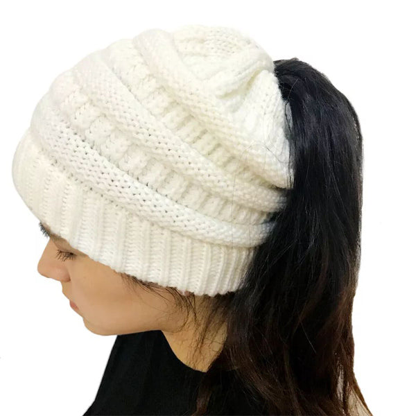 Handmade Ponytail Beanie for Women