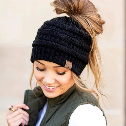 Handmade Ponytail Beanie for Women