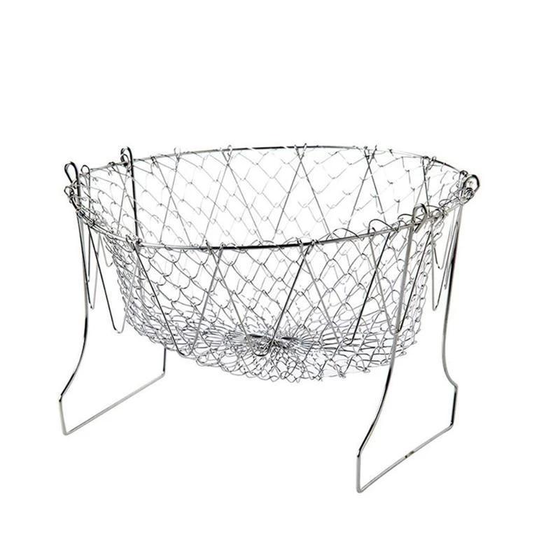 Flexible Stainless Steel Strainer Basket for Cooking & Deep - Frying
