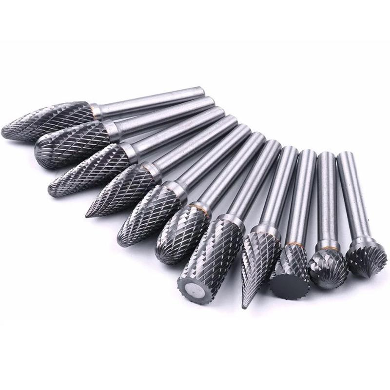 Precise Tungsten Steel Grinding Heads (10 Pieces)