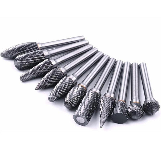 Precise Tungsten Steel Grinding Heads (10 Pieces)