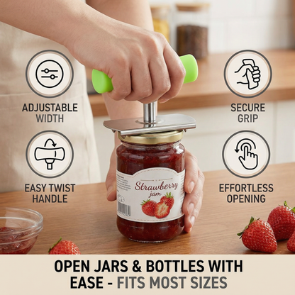 Multi-Function Stainless Steel Can & Bottle Opener – Adjustable & Rotatable