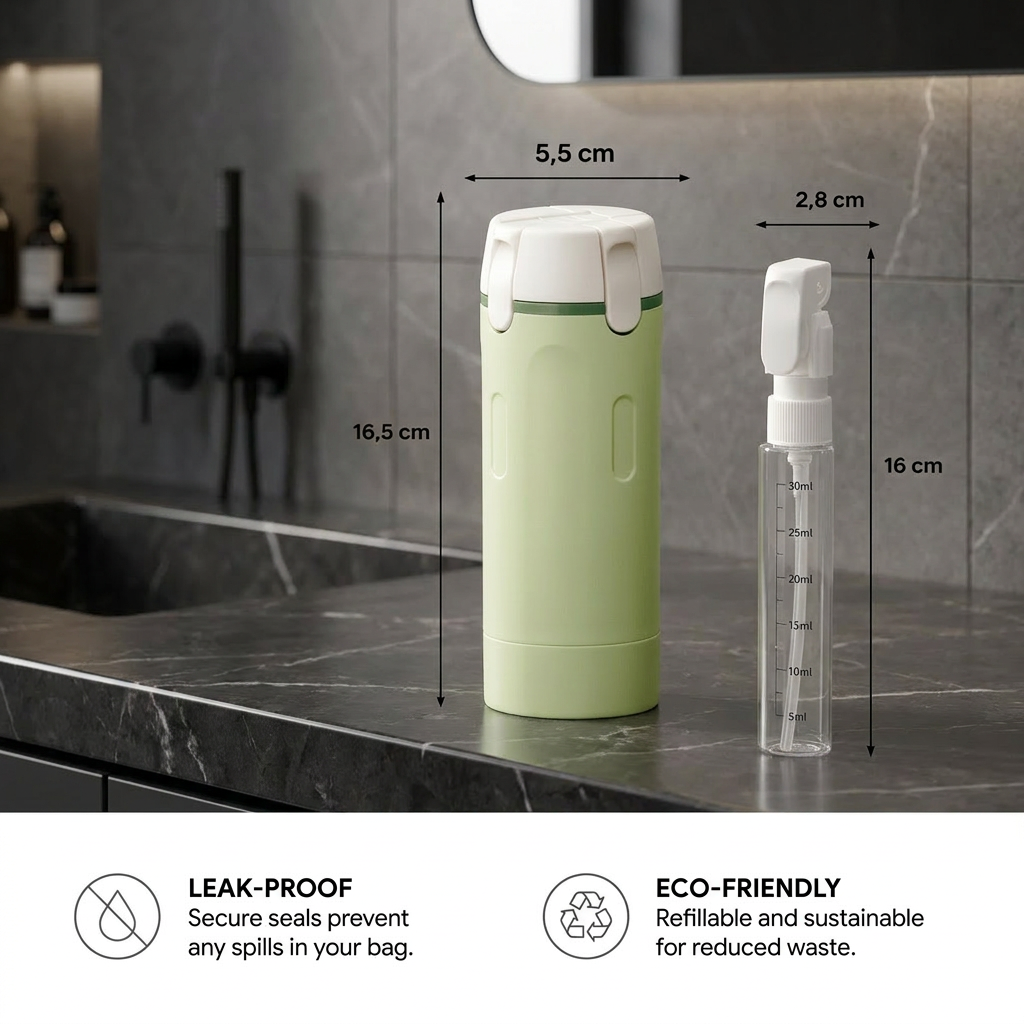 4-in-1 Travel Container – Leakproof Bottle for Shampoo, Body Wash & Cosmetics