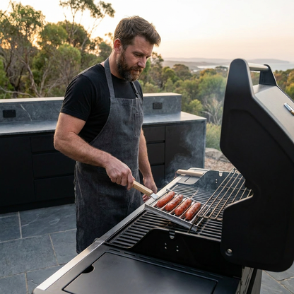 Stainless Steel Sausage Rack – Rollable Grill Holder for Hot Dogs & Sausages