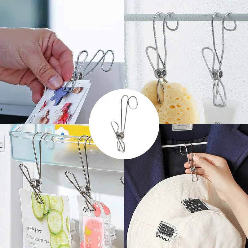 Stainless Steel Hook Clips for Versatile Applications (10 Pieces)