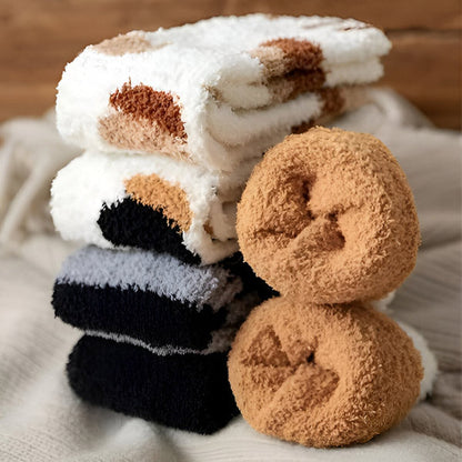 Fluffy Cat Socks with Paws (3 Pcs)