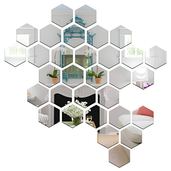 Mirror Wall Stickers with 3d Effect - Elegant Room Design (12 Pieces)
