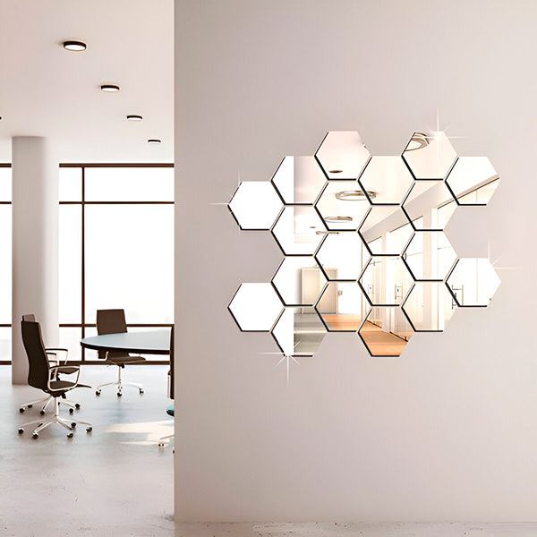 Mirror Wall Stickers with 3d Effect - Elegant Room Design (12 Pieces)