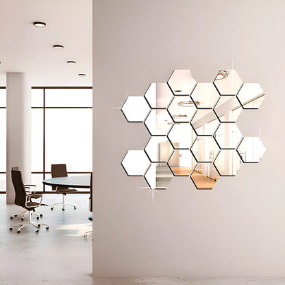 Mirror Wall Stickers with 3d Effect - Elegant Room Design (12 Pieces)
