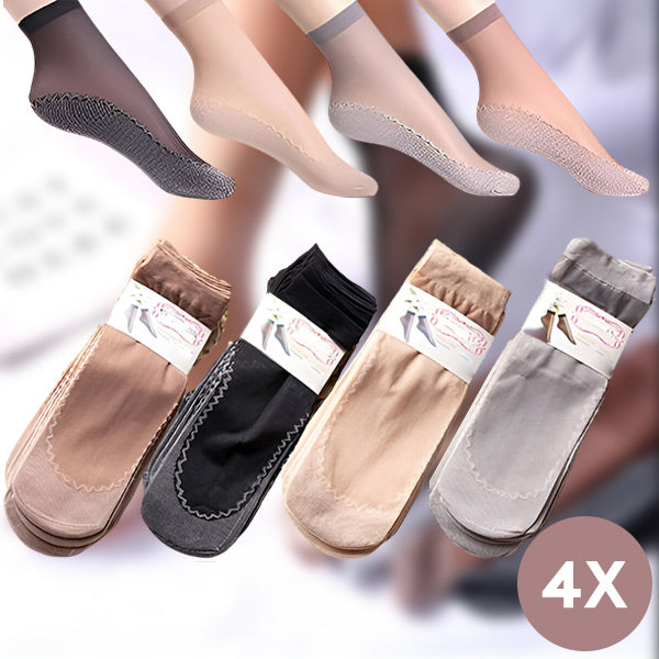 Non - Slip Silk Socks (4 Pcs.)