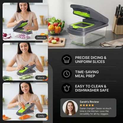 15-in-1 multifunction fruit & vegetable slicer – chop, dice & shred
