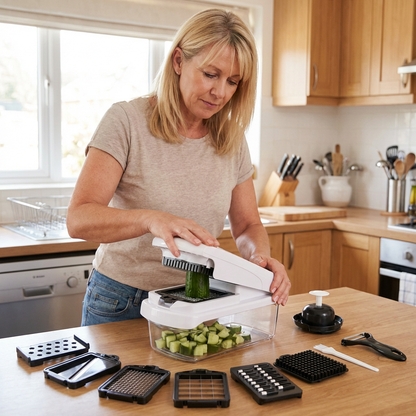 15-in-1 multifunction fruit & vegetable slicer – chop, dice & shred