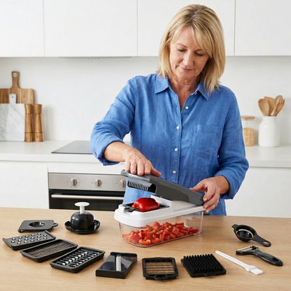 15-in-1 multifunction fruit & vegetable slicer – chop, dice & shred