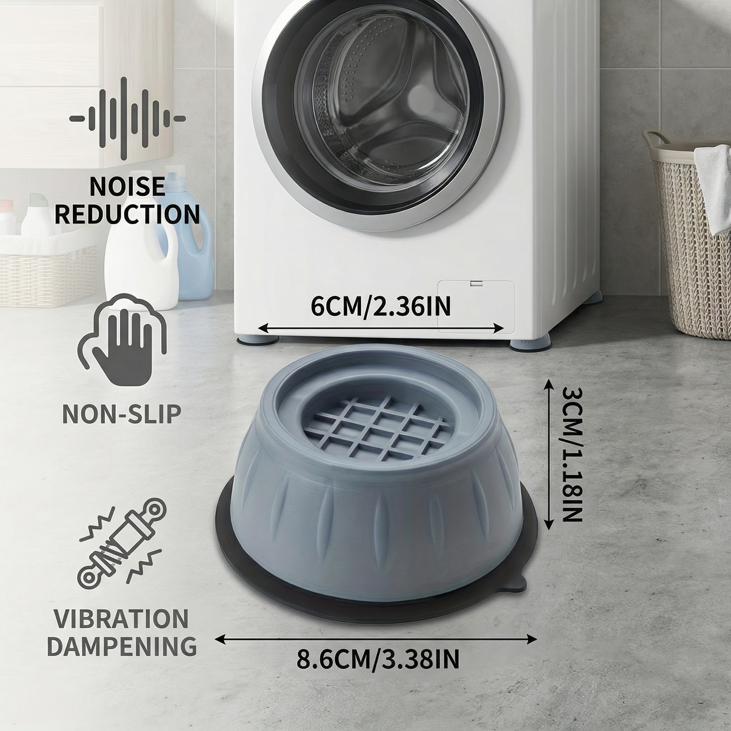 Anti-Vibration Pads for Washing Machine – Non-Slip & Noise Reduction