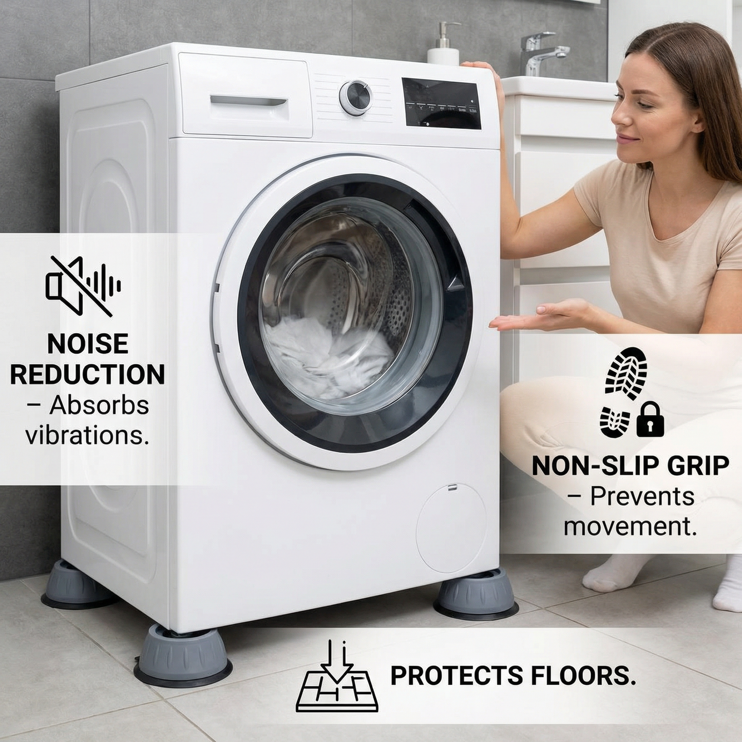 Anti-Vibration Pads for Washing Machine – Non-Slip & Noise Reduction
