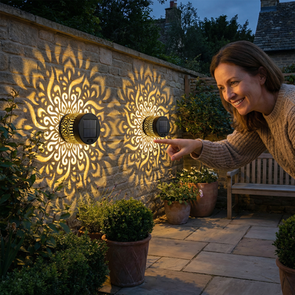 LED Solar Mandala Wall Light – Outdoor Light for Garden, Fence & Patio