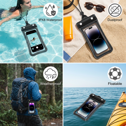 Waterproof Phone Pouch – Clear Touchscreen Case with Lanyard for Beach & Swimming