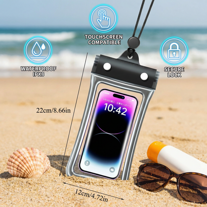 Waterproof Phone Pouch – Clear Touchscreen Case with Lanyard for Beach & Swimming