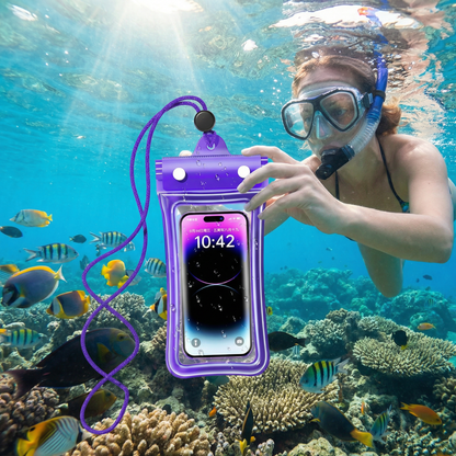 Waterproof Phone Pouch – Clear Touchscreen Case with Lanyard for Beach & Swimming