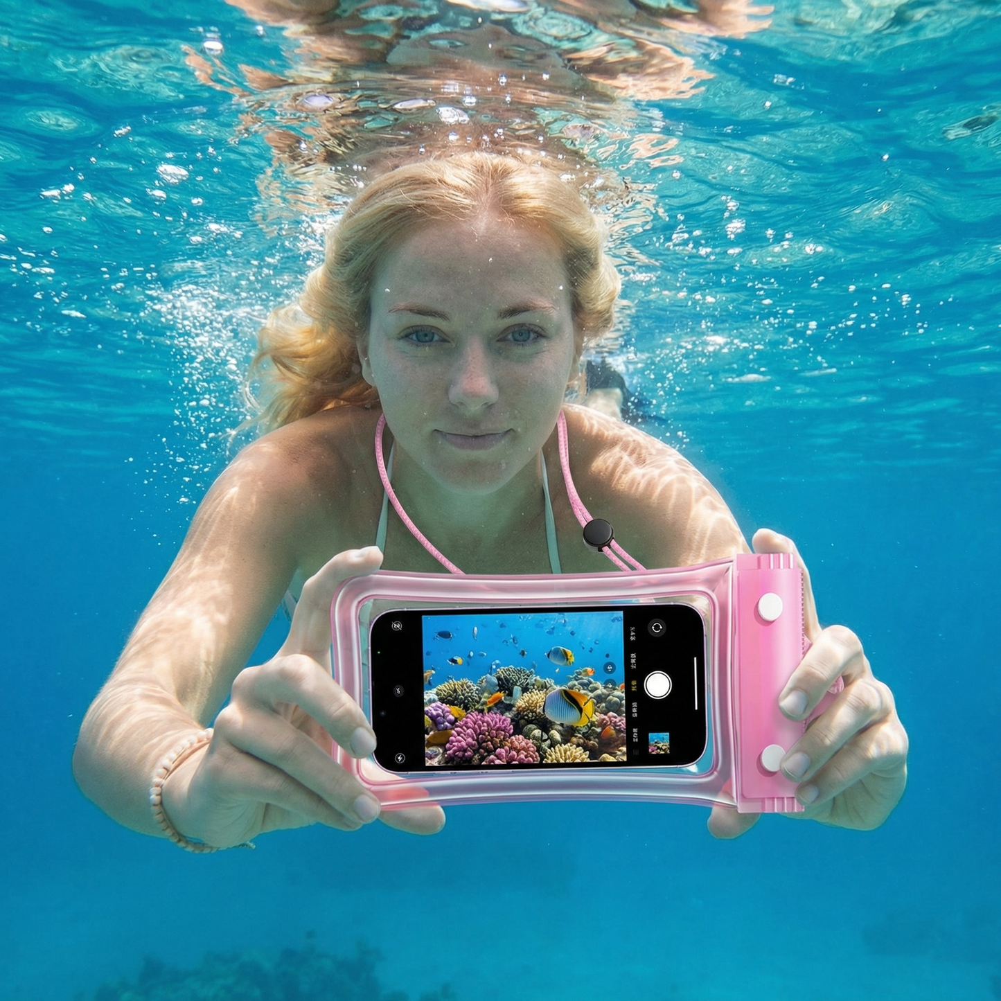 Waterproof Phone Pouch – Clear Touchscreen Case with Lanyard for Beach & Swimming