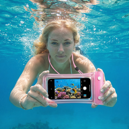 Waterproof Phone Pouch – Clear Touchscreen Case with Lanyard for Beach & Swimming