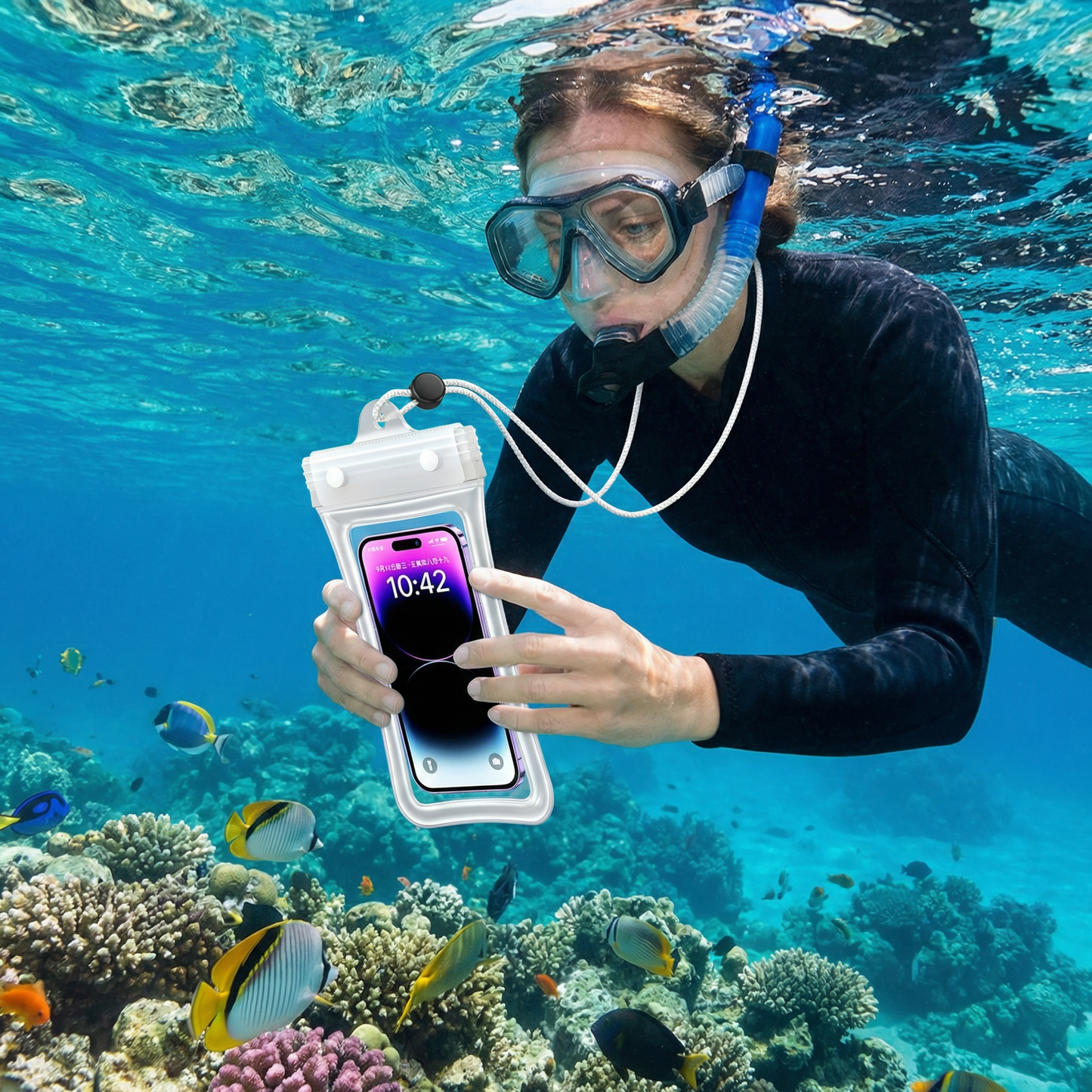 Waterproof Phone Pouch – Clear Touchscreen Case with Lanyard for Beach & Swimming