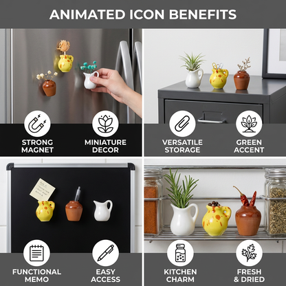 Mini Ceramic Vases with Magnet – Stylish Decoration for Fridge and Home