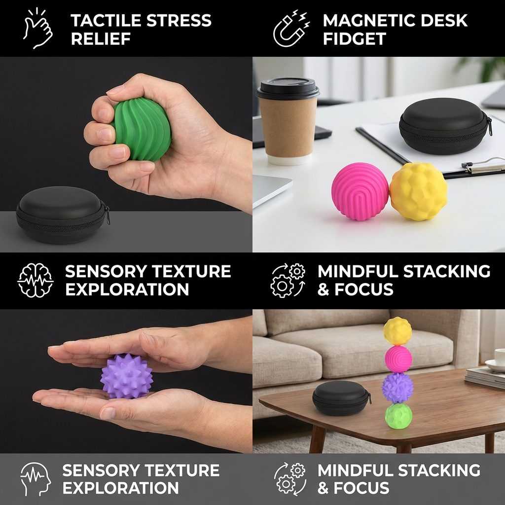 Magnetic Silicone Balls – Sensory Fidget Toy for Stress Relief and Relaxation
