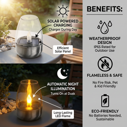 LED Solar Candle Light – Flameless & Weatherproof for Outdoor Use