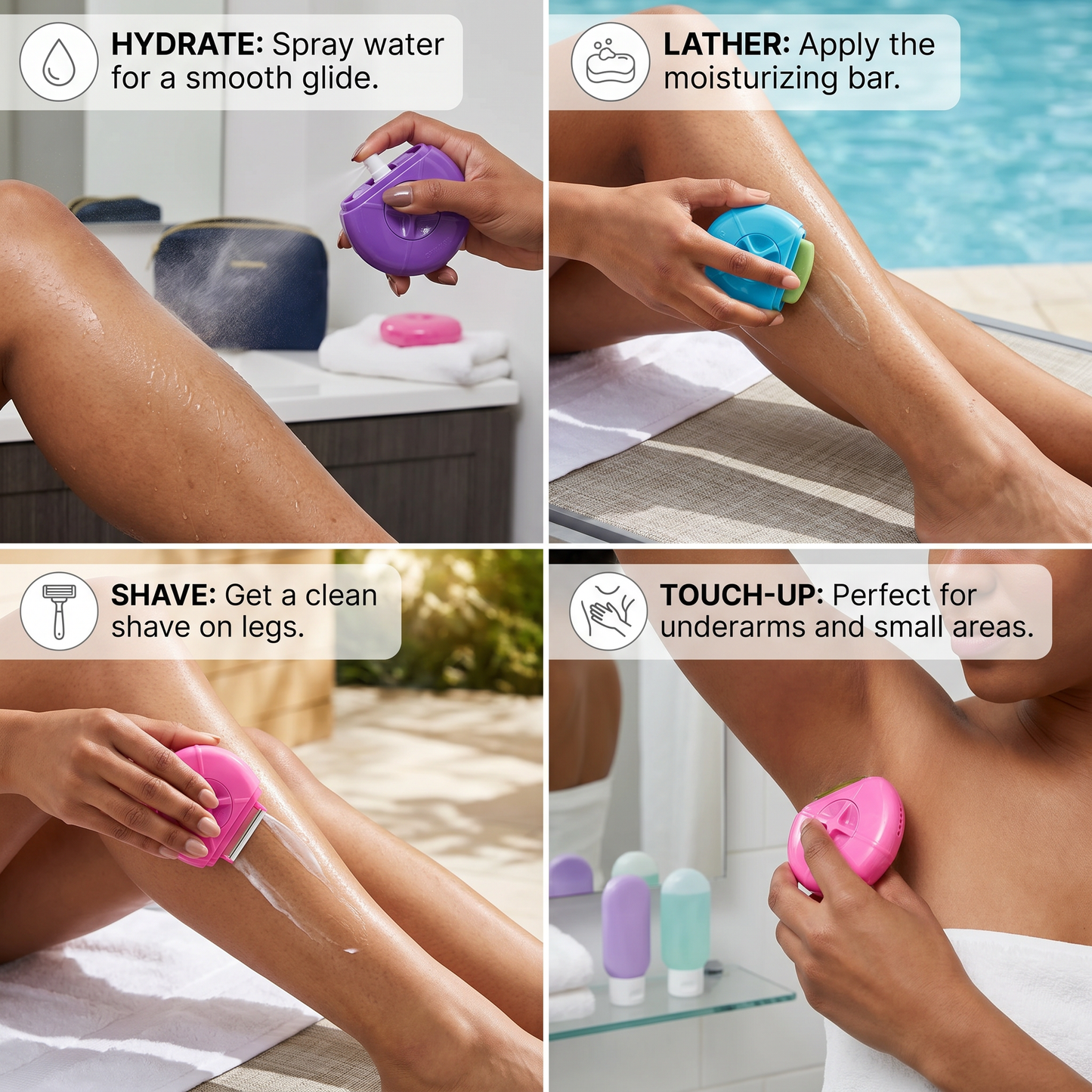 Multifunctional Women’s Razor – Portable 3-in-1 Full-Body Shaver for On-the-Go
