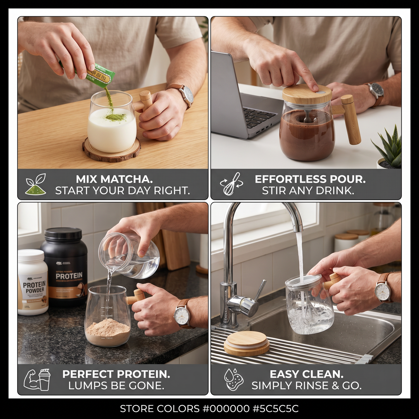 Fully Automatic Electric Mixing Cup – Practical Cup for Effortless and Even Stirring of Drinks & Mixtures