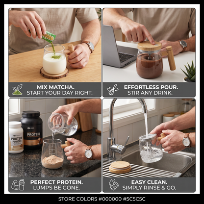 Fully Automatic Electric Mixing Cup – Practical Cup for Effortless and Even Stirring of Drinks & Mixtures