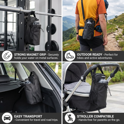 Magnetic Water Bottle Holder Bag with Strong Grip for Gym and Active Use