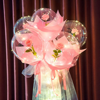 Magical Led Balloon with Eternal Rose