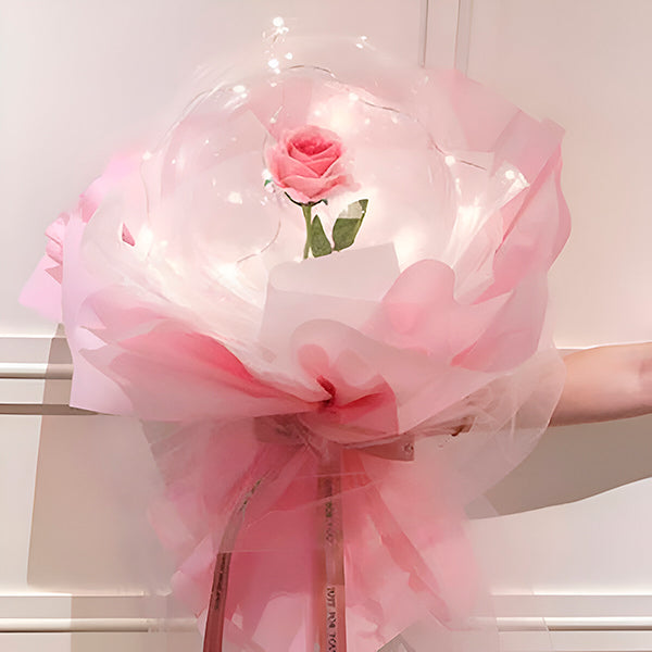Magical Led Balloon with Eternal Rose