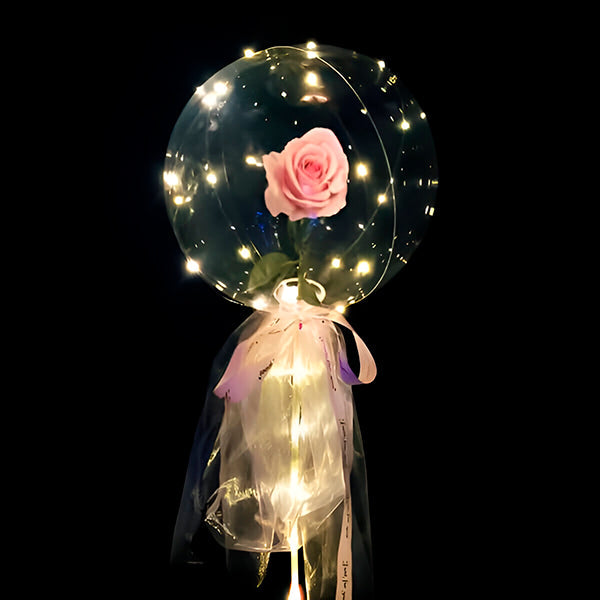 Magical Led Balloon with Eternal Rose
