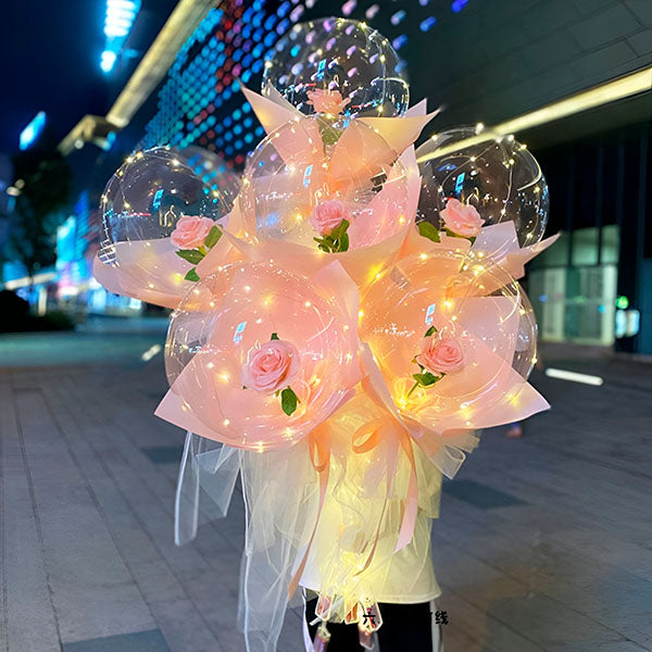 Magical Led Balloon with Eternal Rose