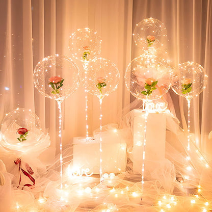 Magical Led Balloon with Eternal Rose