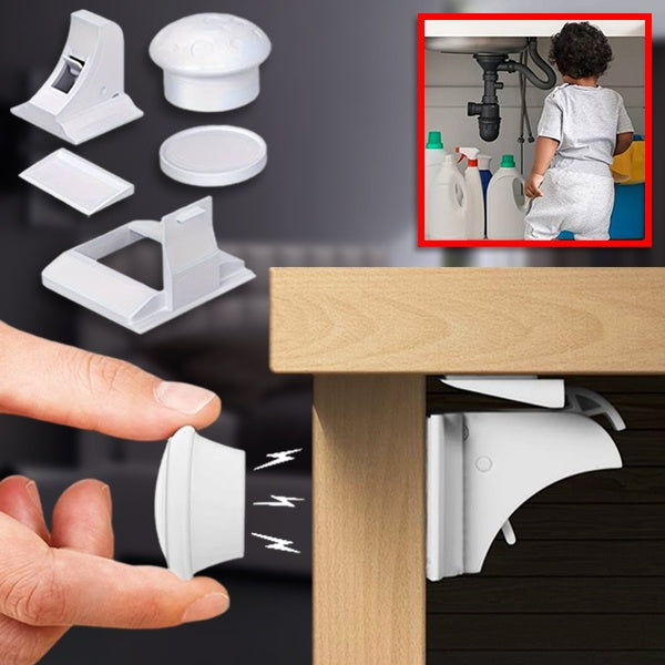 Childproof Cabinet Lock with Magnet (Set of 4)