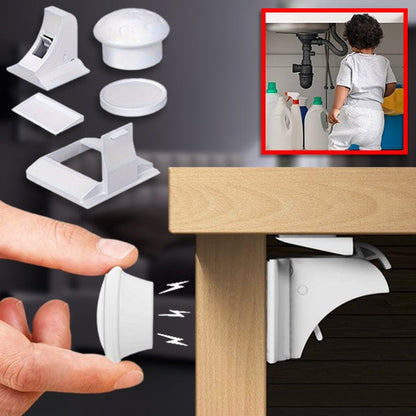 Childproof Cabinet Lock with Magnet (Set of 4)