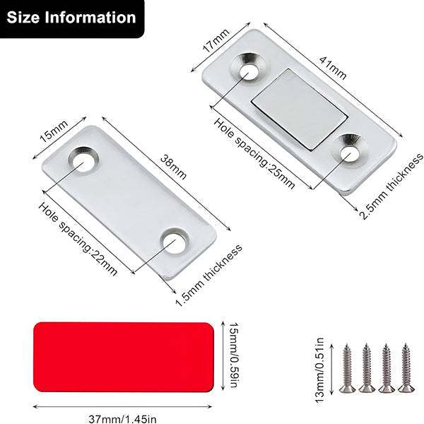 Self - Adhesive Magnetic Catches for Doors (10 Pieces)