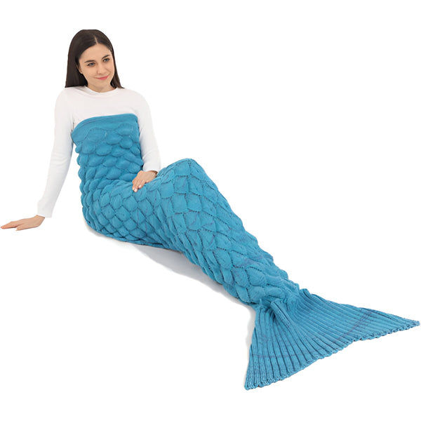 Knitting Blanket in the Shape of a Mermaid