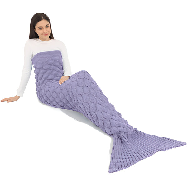 Knitting Blanket in the Shape of a Mermaid