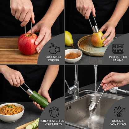 Stainless Steel Fruit Corer – Multifunctional Tool for Easily Removing Cores from Fruits & Vegetables